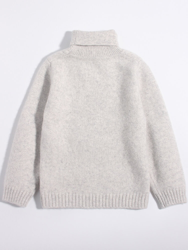 Kids Cable Knit Cashmere Turtleneck Sweater Warm Winter Pullover